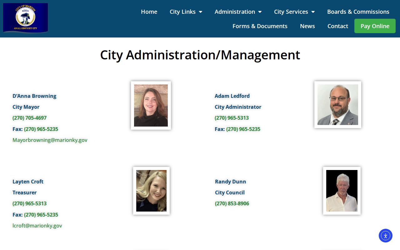 Marion Police chief and arrest-record contact information
